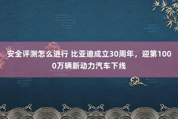 安全评测怎么进行 比亚迪成立30周年，迎第1000万辆新动力汽车下线