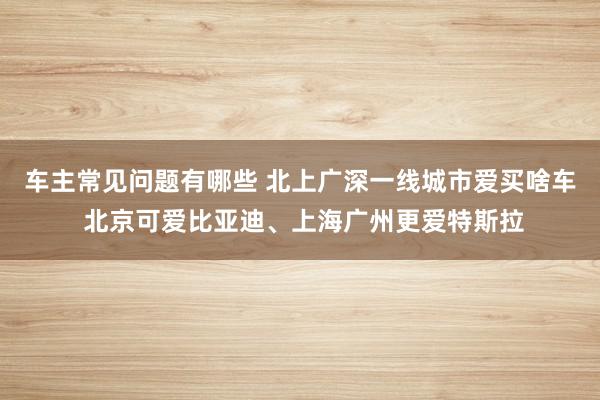 车主常见问题有哪些 北上广深一线城市爱买啥车 北京可爱比亚迪、上海广州更爱特斯拉