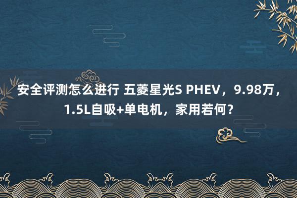 安全评测怎么进行 五菱星光S PHEV，9.98万，1.5L自吸+单电机，家用若何？