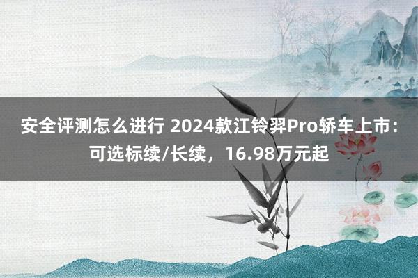 安全评测怎么进行 2024款江铃羿Pro轿车上市：可选标续/