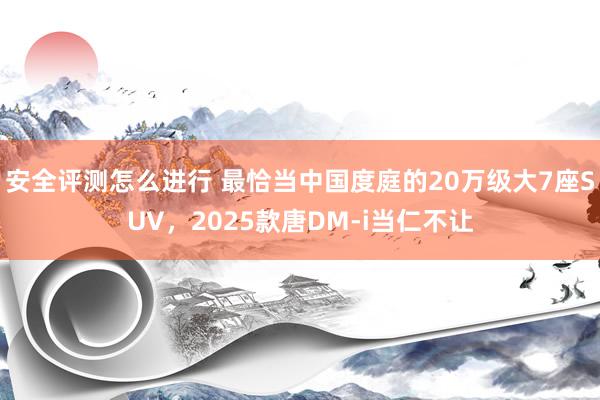 安全评测怎么进行 最恰当中国度庭的20万级大7座SUV，20