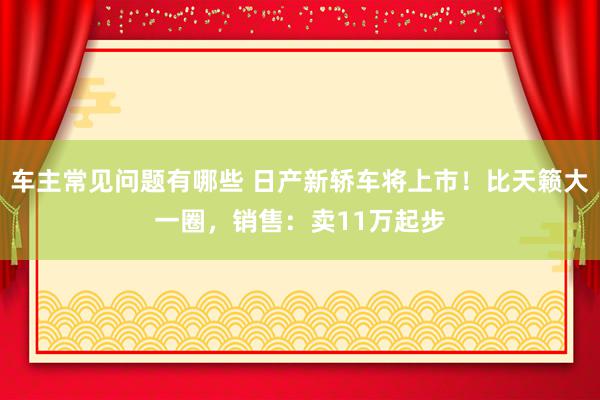 车主常见问题有哪些 日产新轿车将上市！比天籁大一圈，销售：卖