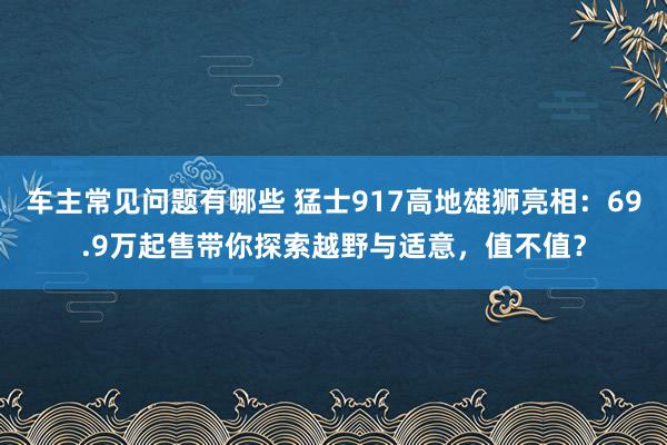 车主常见问题有哪些 猛士917高地雄狮亮相：69.9万起售带