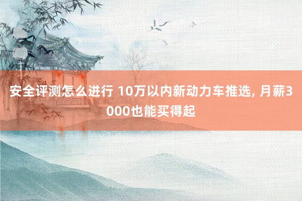 安全评测怎么进行 10万以内新动力车推选, 月薪3000也能买得起