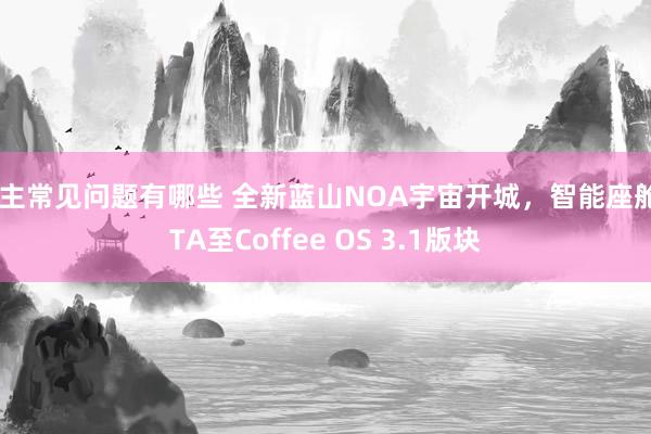 车主常见问题有哪些 全新蓝山NOA宇宙开城，智能座舱OTA至Coffee OS 3.1版块